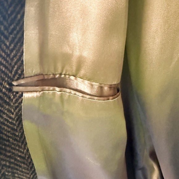 Lands’ End USA 100% Lambs Wool Herringbone Blazer 46R Brown Tweed Sport Coat - Picture 16 of 16